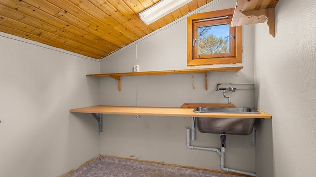 Boden har opplegg for vaskemaskin.
