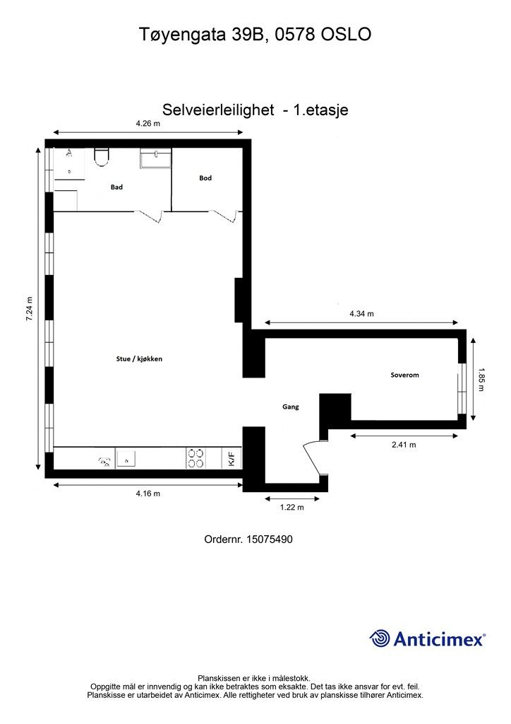 Det foreligger godkjent søknad på denne plantegningen hos PBE. Se saksnr. 202451503. 