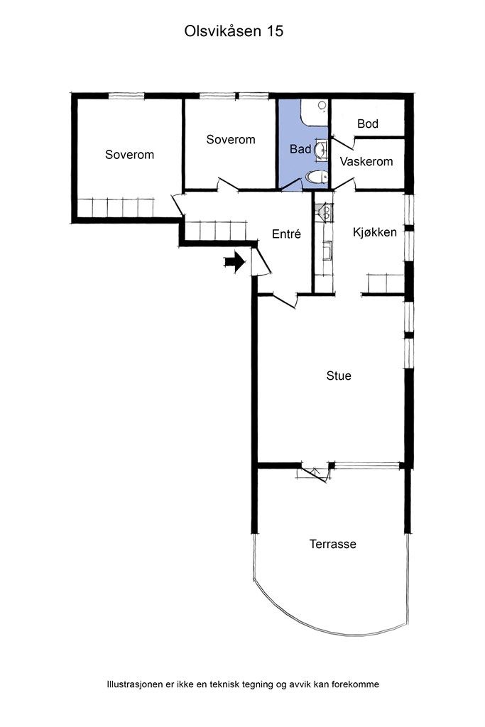 Planskisse av leilighet