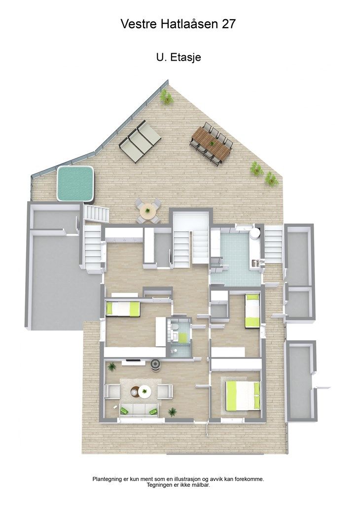 3 D plantegning underetasje