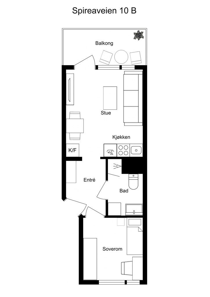 Møblert plantegning