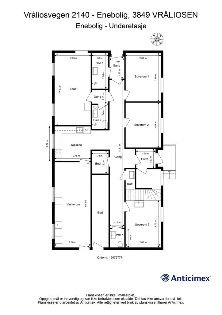 Plantegning Underetasje