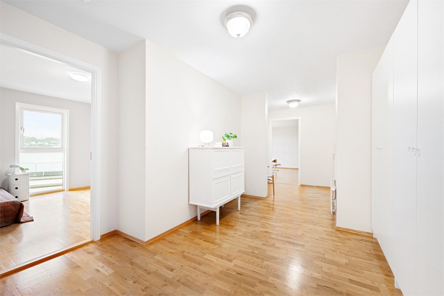 Entre/gang med god plass til klær og garderobe. 