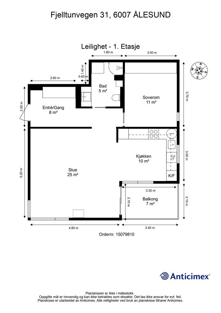Målsatt plantegning
