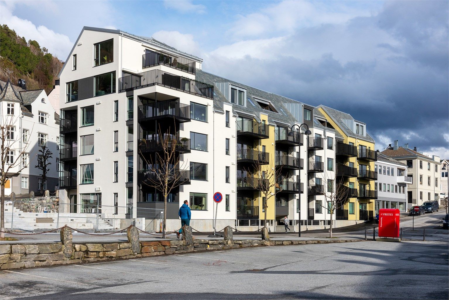 Nyere leilighetsbygg sentralt i sentrum