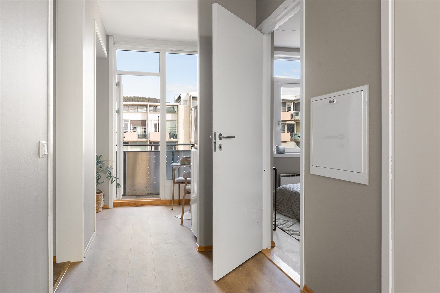 Leiligheten inneholder to soverom.