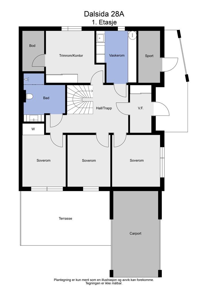 2D planløsning 1. etasje