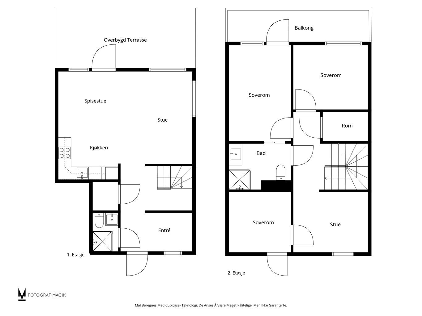 Plantegning 1.- og 2.etasje