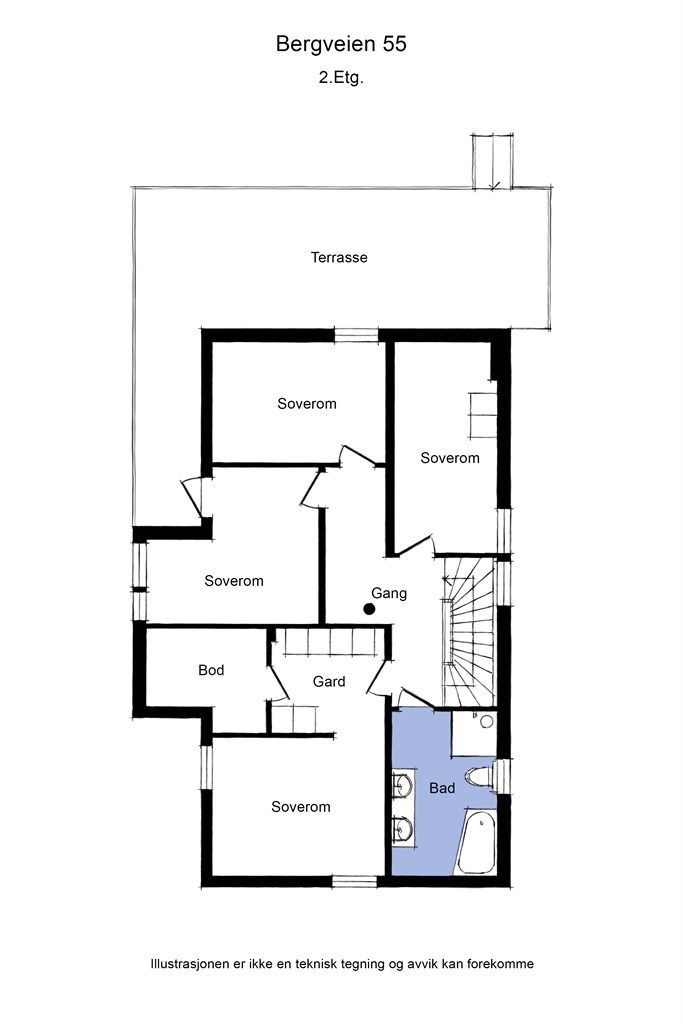Planskisse av 2. etasje