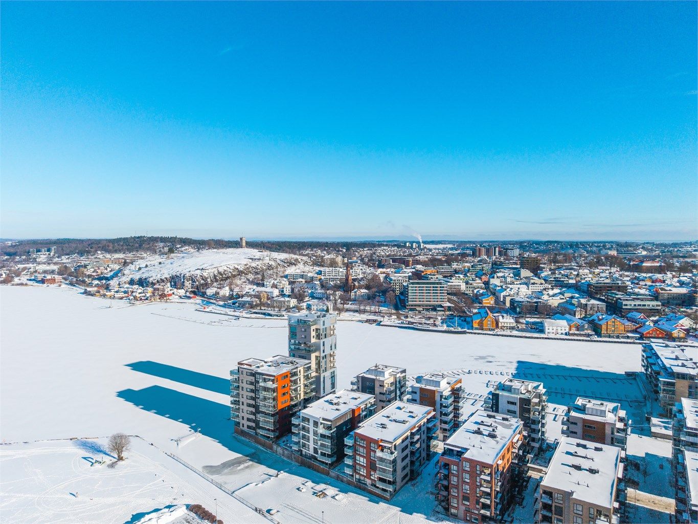 En super beliggenhet i Signaturen ved bystranden og den nye parken på Kaldnes.