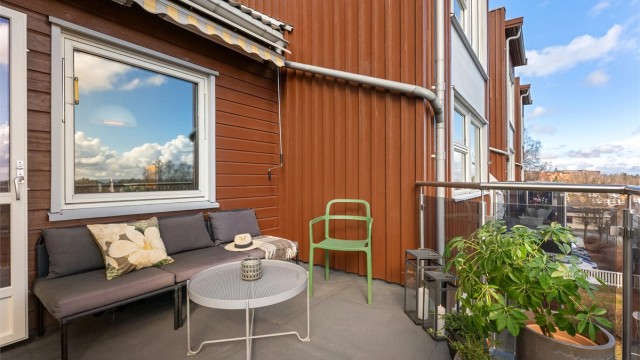 Balkongen er på 9 kvm