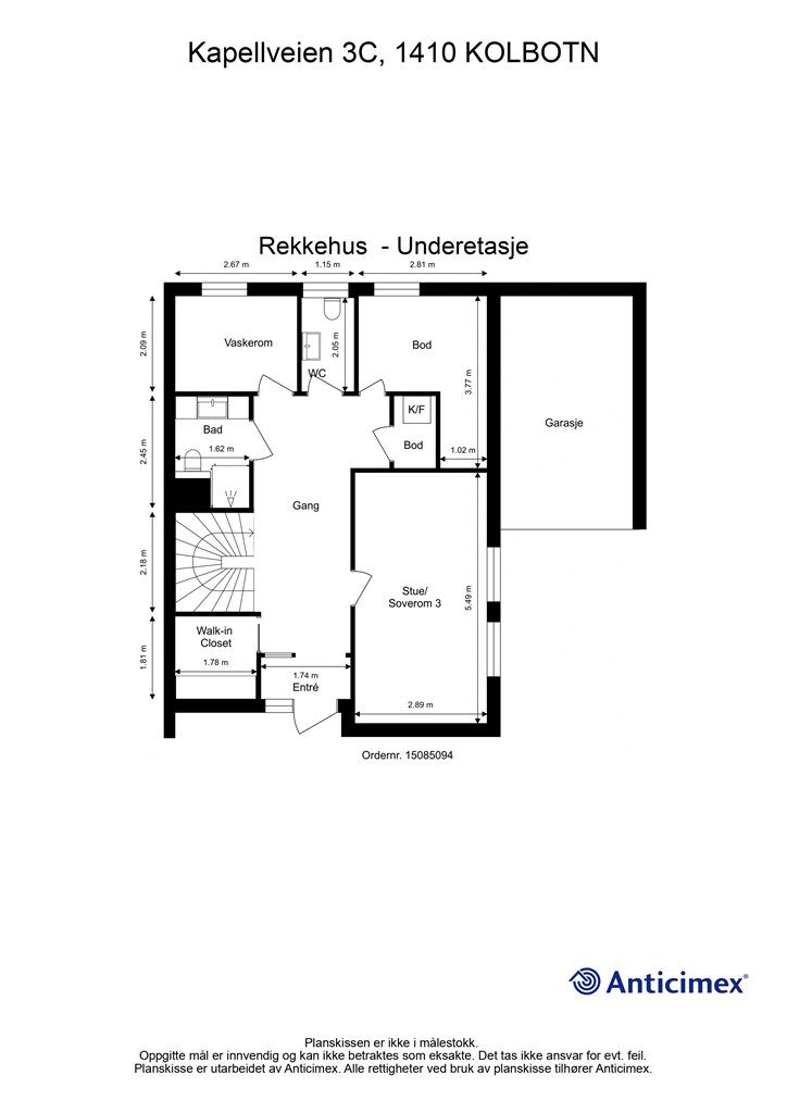 Vi starter med plantegning i underetasjen slik at du får orientert deg i etasjen!