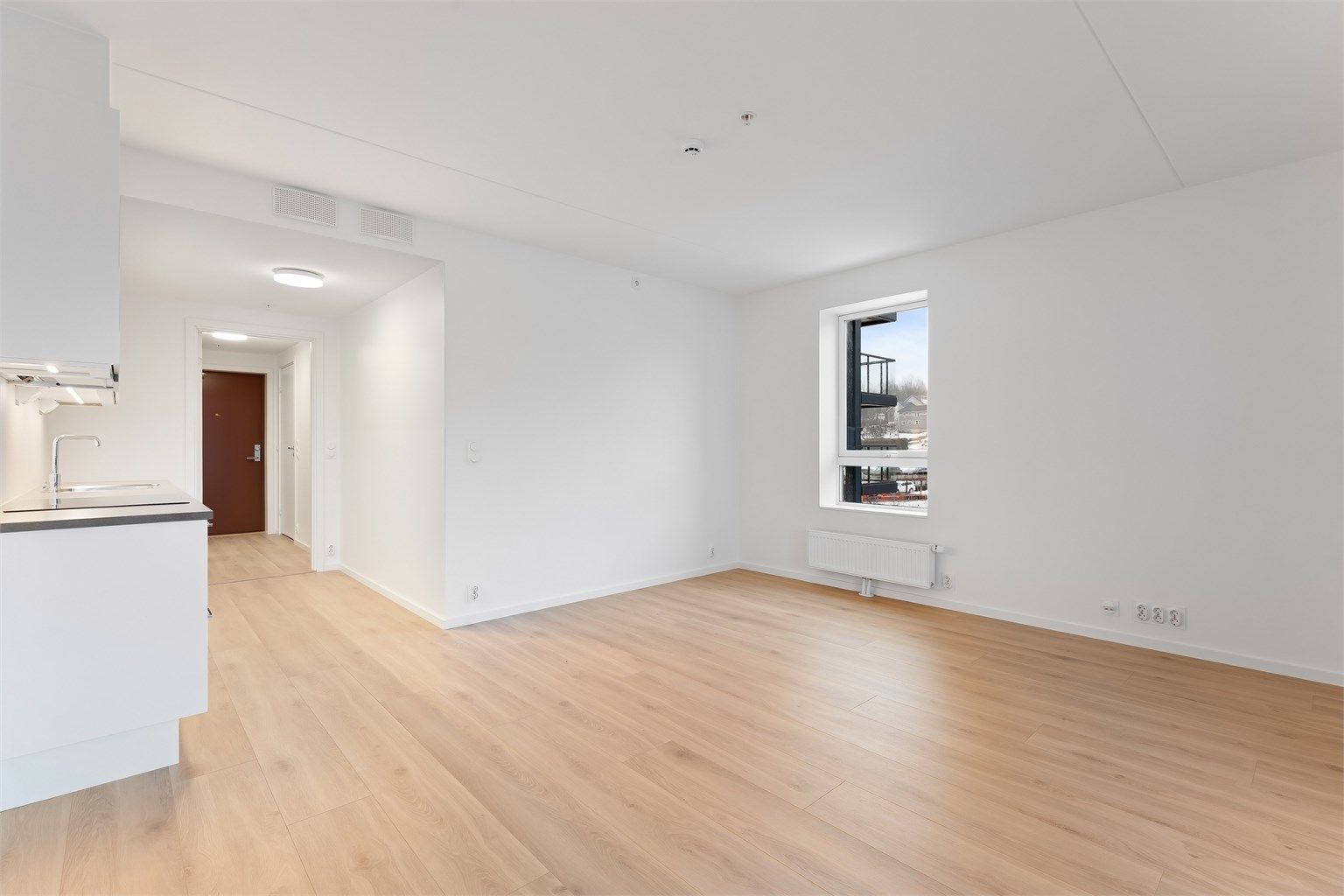 Leiligheten har ikke vært bebodd, og er helt ny