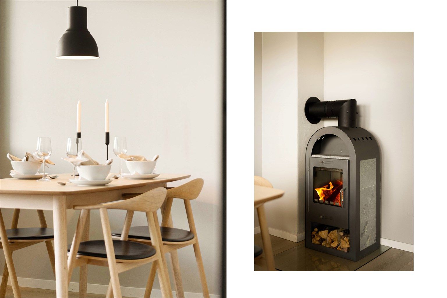 Peisen sørger for hygge og varme på kalde dager.