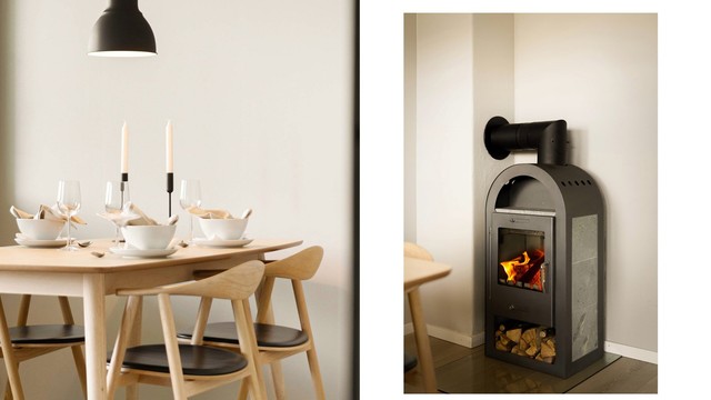 Peisen sørger for hygge og varme på kalde dager.