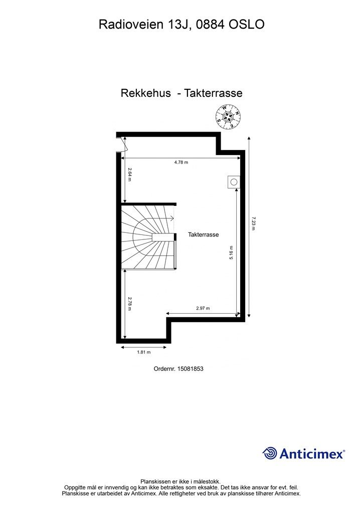 Plantegning- Takterrasse.