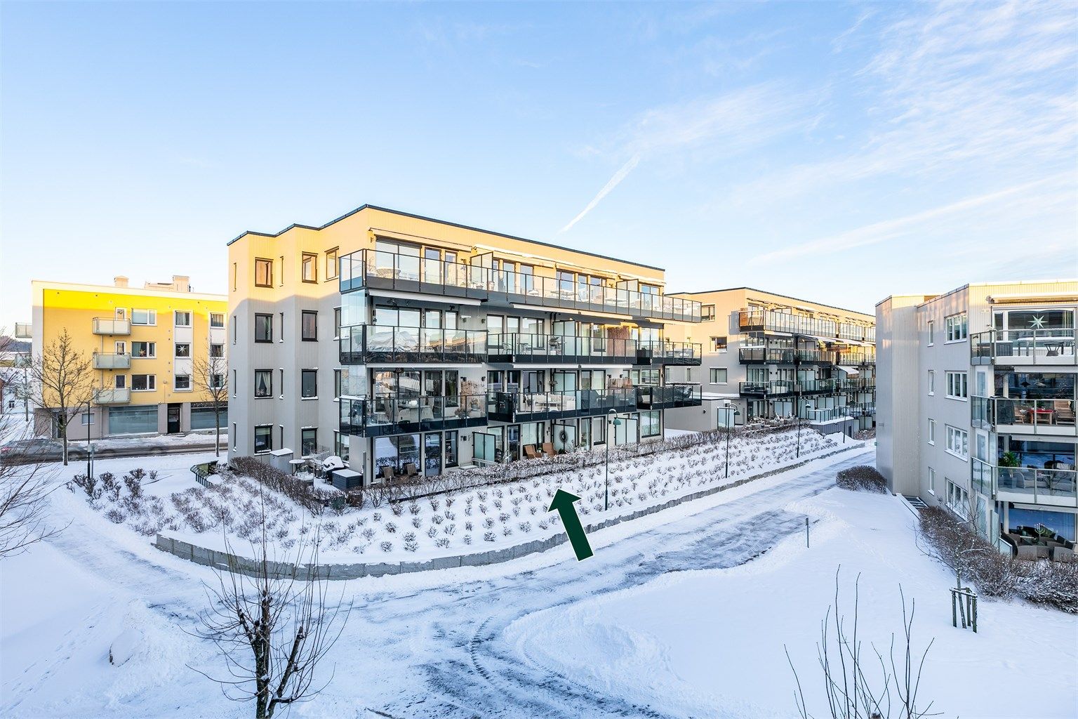 Leiligheten er én av totalt 48 boligseksjoner i Glassperlen Boligsameie, øverst på sentrumsnære og ettertraktede Glassverket.