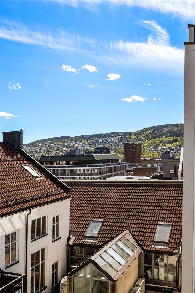 Utsikt fra balkongen ved stuen.