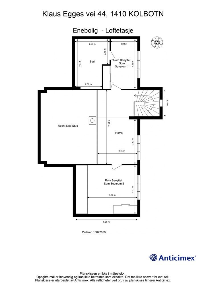 Plantegning - Loftetasje