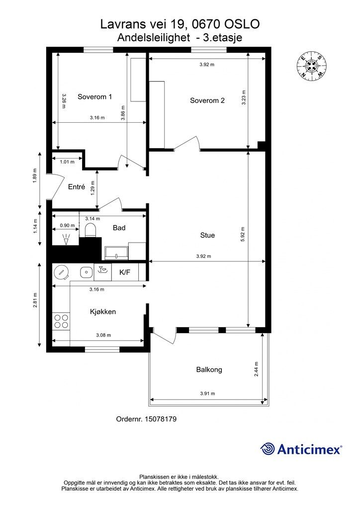 Plantegning - 3. etasje