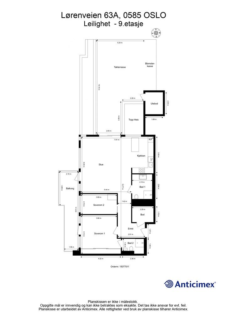 Målsatt plantegning