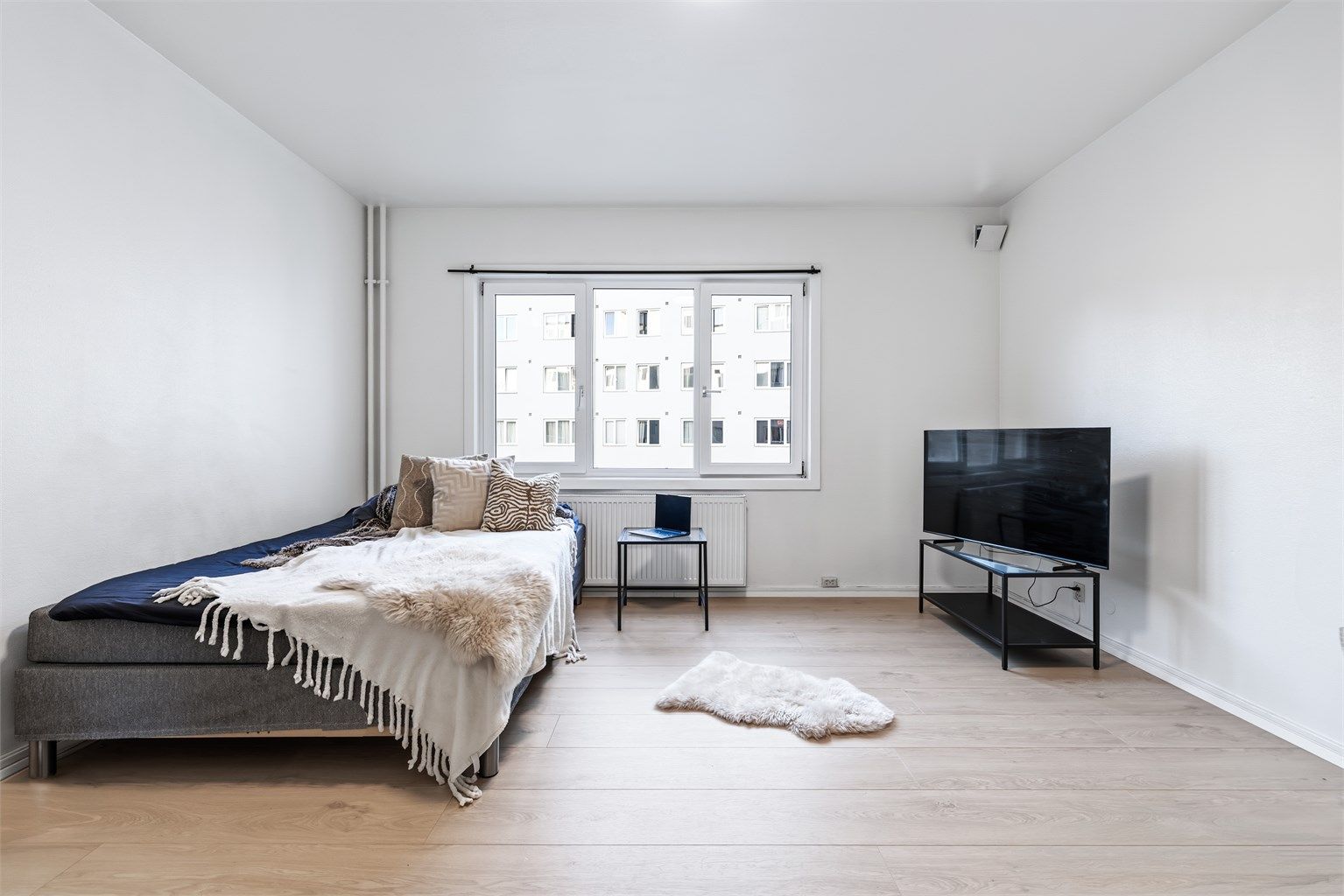 Leiligheten er møbleringsvennlig med plass til ønsket møblement. Foto: Casp.