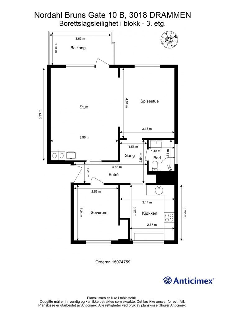 Plantegning 3. etasje 