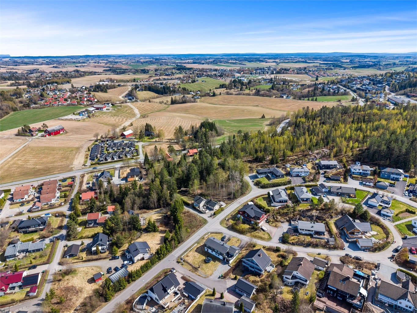 Oversikt over det veletablerte og barnevennlige boligområdet Grønlund.