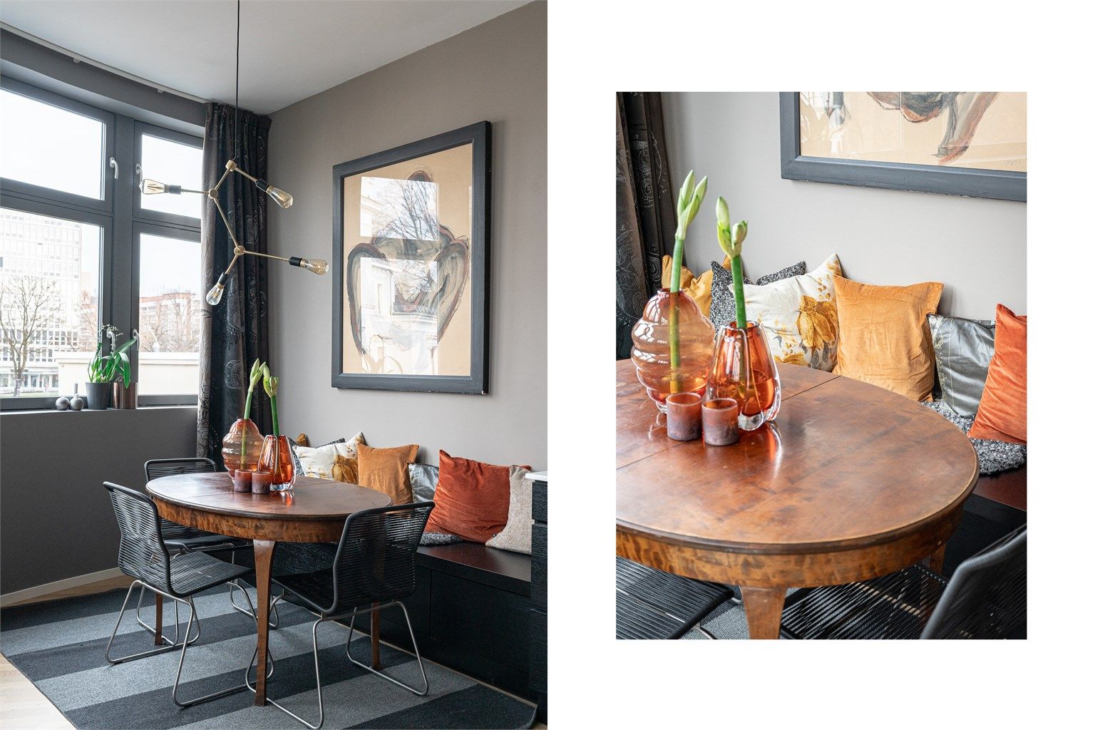 Spisebordet får en naturlig plass i tilknytning til kjøkkenet.