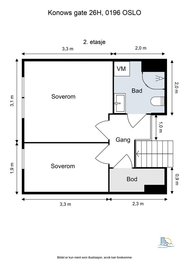 Plantegning 2. etasje. 