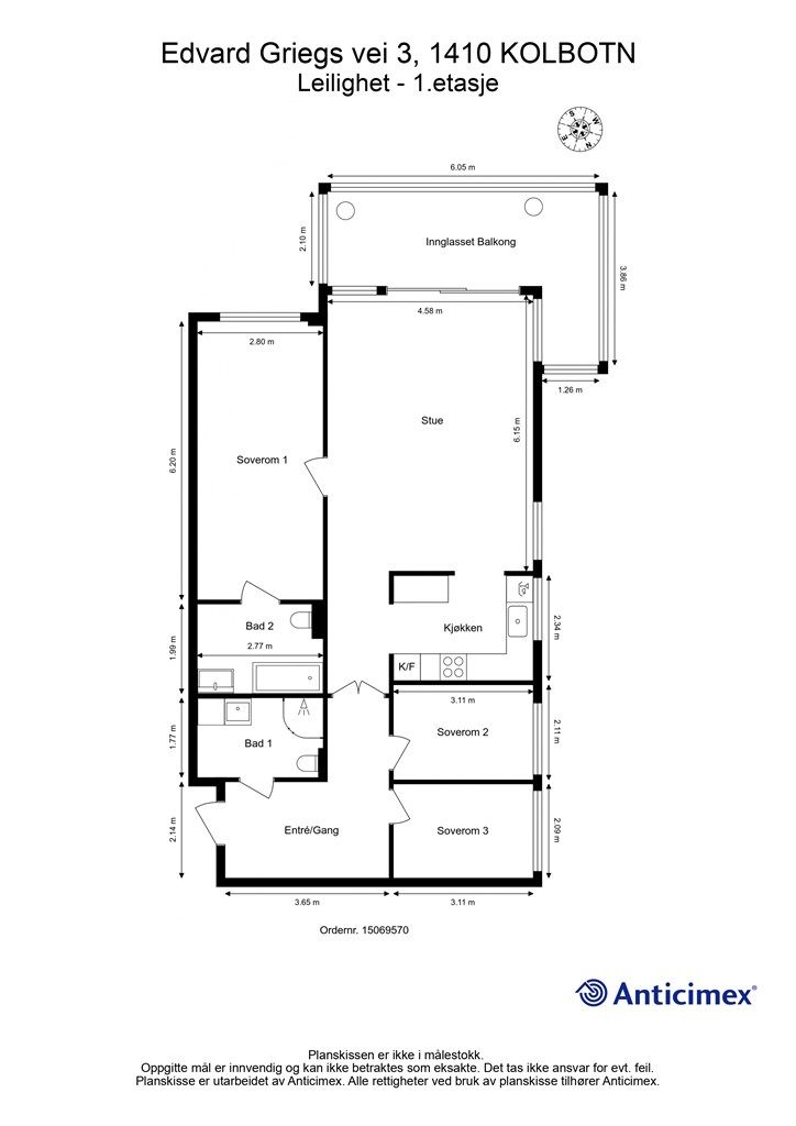 Vi starter med plantegningen slik at du får orientert deg i boligen!
