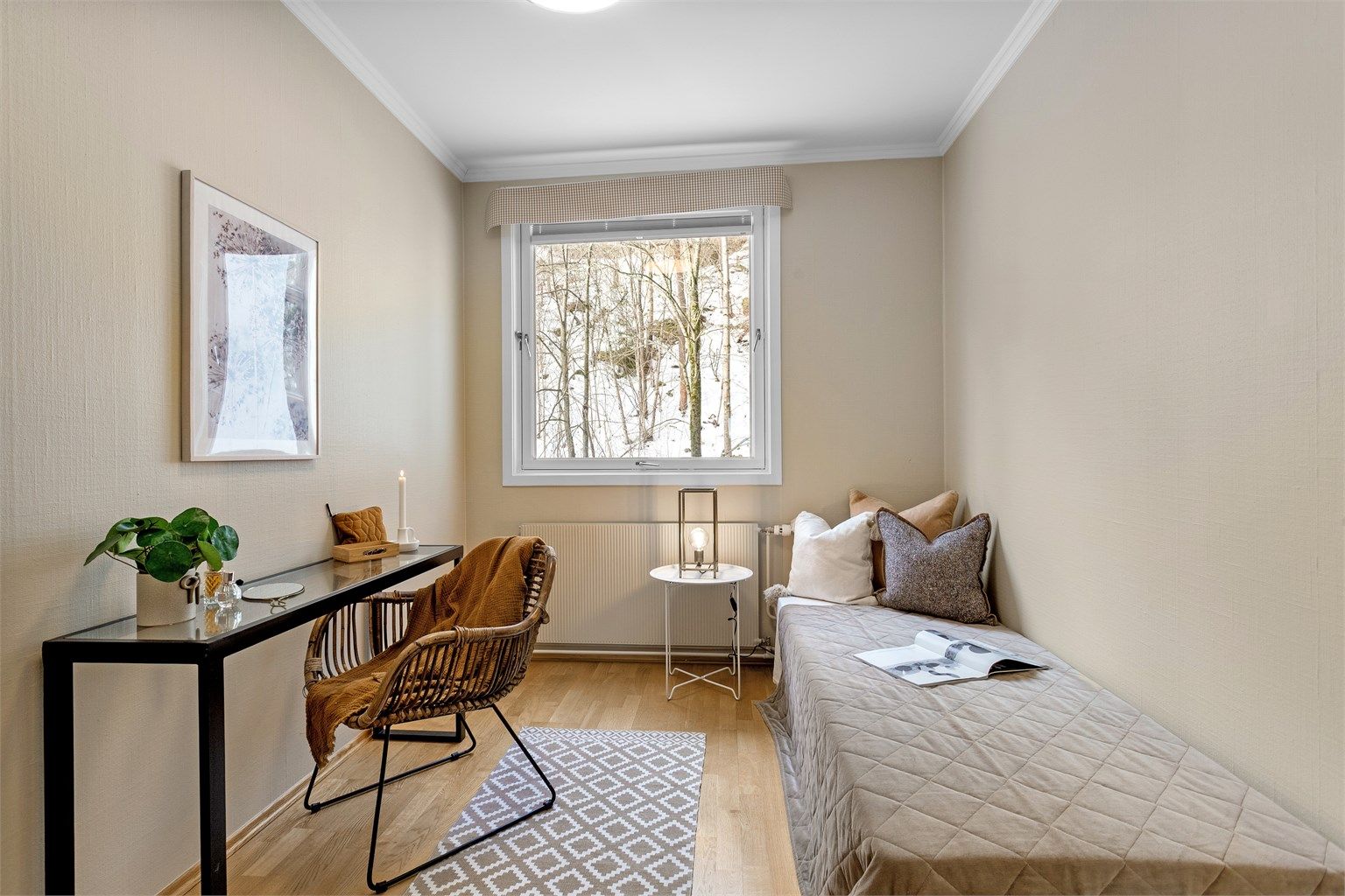 Soverom 2 med oppvarming via radiatorer med vannbåren varme