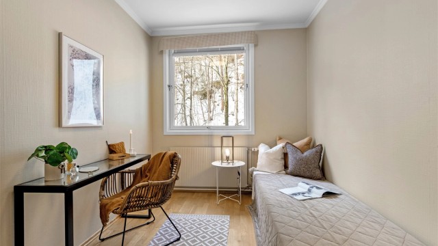 Soverom 2 med oppvarming via radiatorer med vannbåren varme