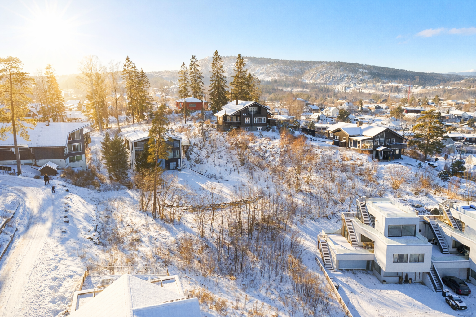 Lys- og solforhold, AI-generert.