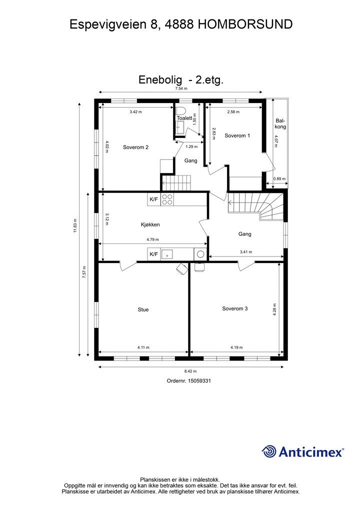 Plantegning 2 etasje
