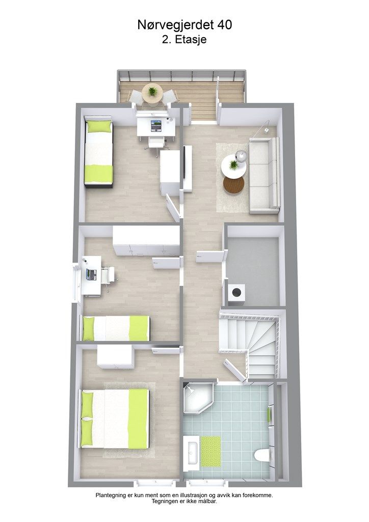 2 D plantegning 2. etasje