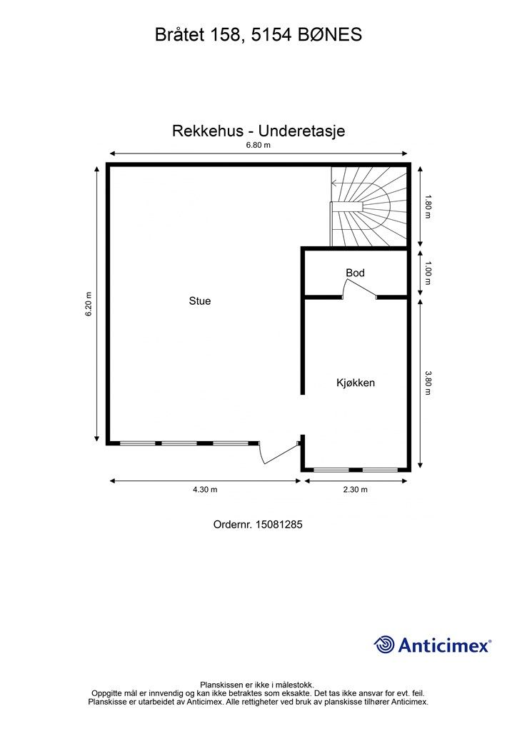 - Plantegning for underetasje -
