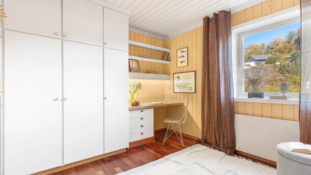 Rommet egner seg godt til gjesterom, barnerom eller kontor.
