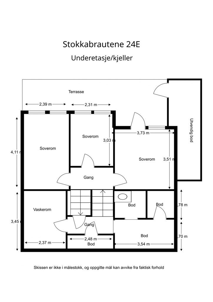 Plantegning underetasje/kjeller