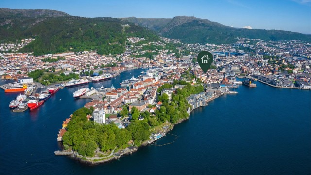 Bildet viser nærhet til idylliske Nordnesparken som ligger ytterst på Nordnespynten og er et svært populært rekreasjonsområde