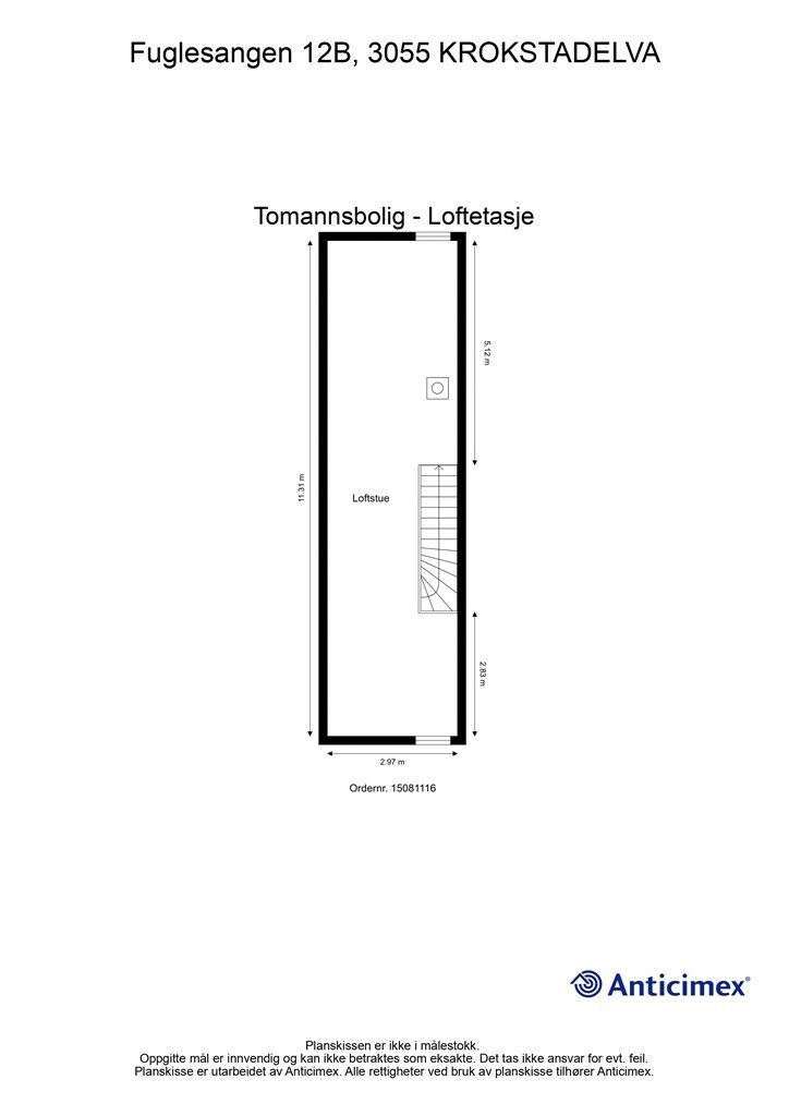 Plantegning loftsetasje 