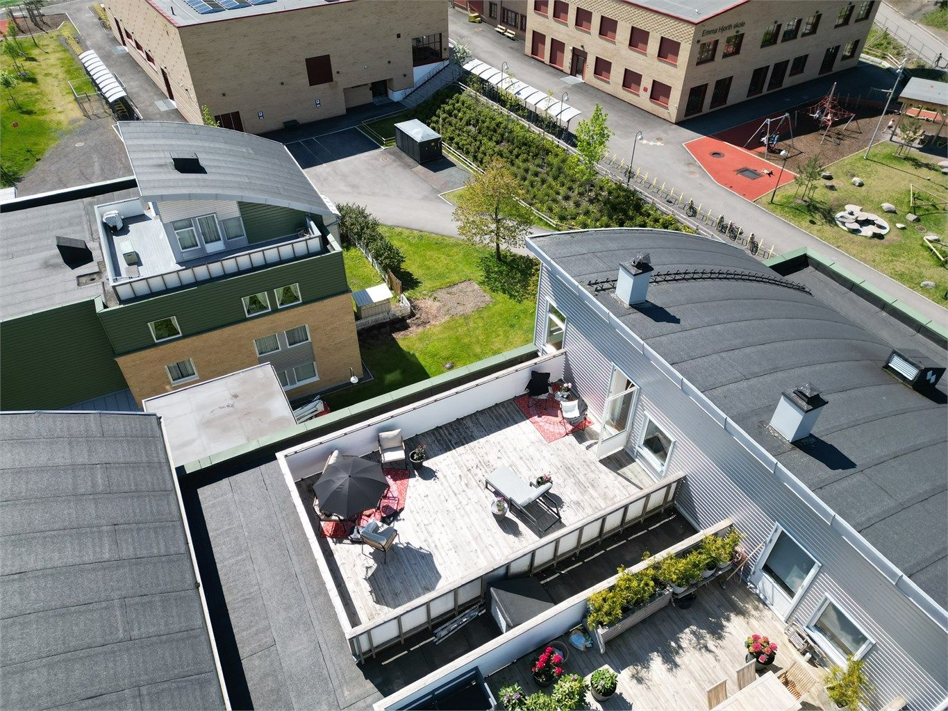 Takterrassen er på 37 kvm og har gode solforhold