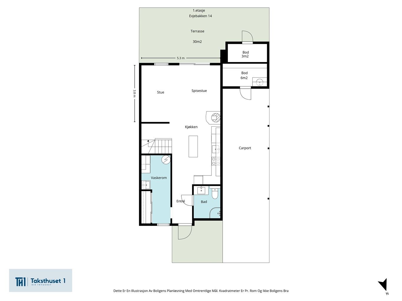 Plantegning - 1.etasje. 