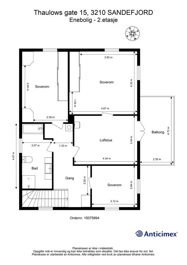 Plantegning - Enebolig - 2.etasje