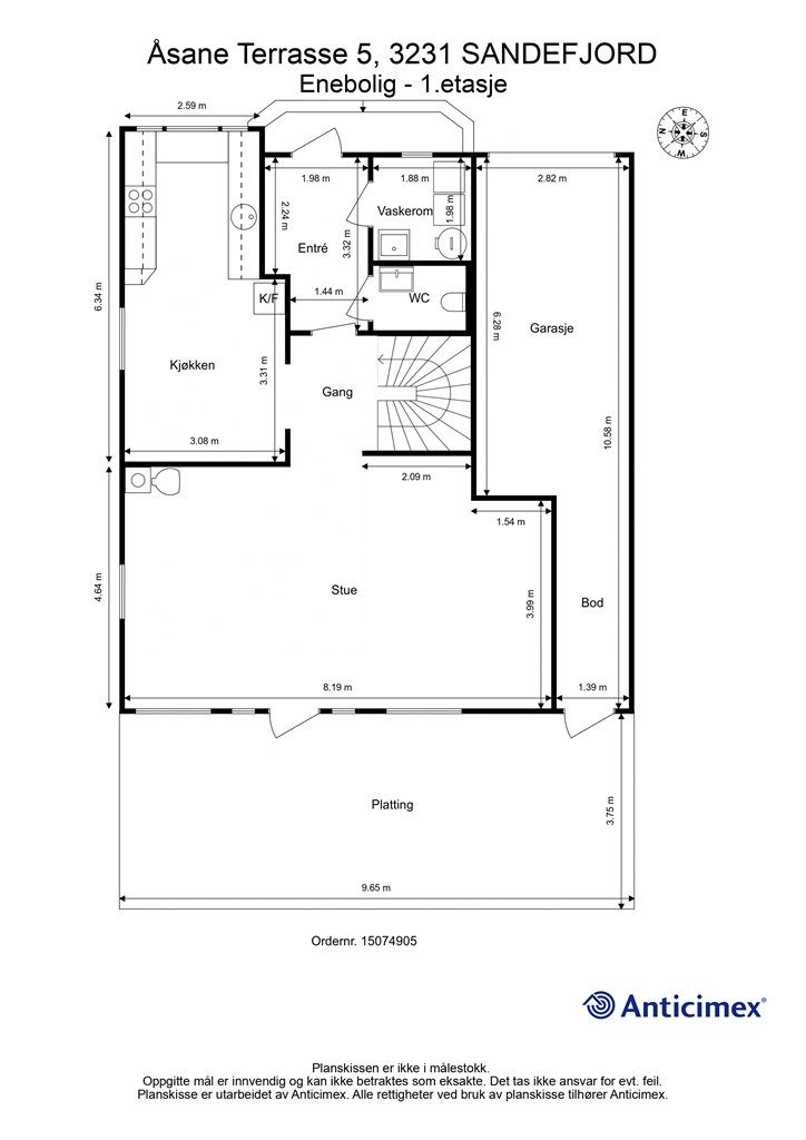 Plantegning 1.etasje.