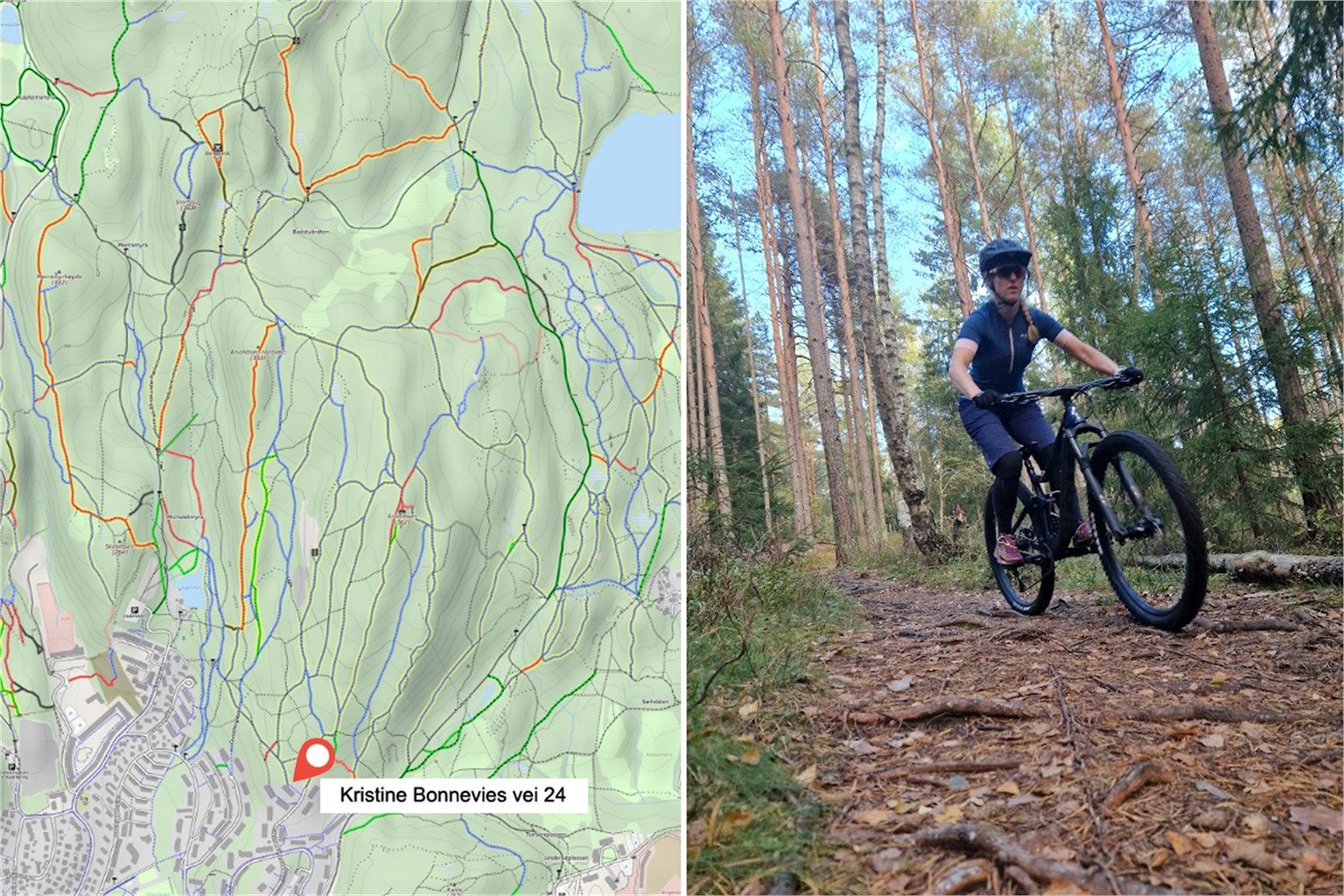På 10 minutter når du toppen av Årvollåsen, med en mengde linjevalg ned igjen. Du er tett på Merramyrhøgda, Alnsjøen, Barlindåsen, Slengfehøgda og en mengde Lillo-klassikere