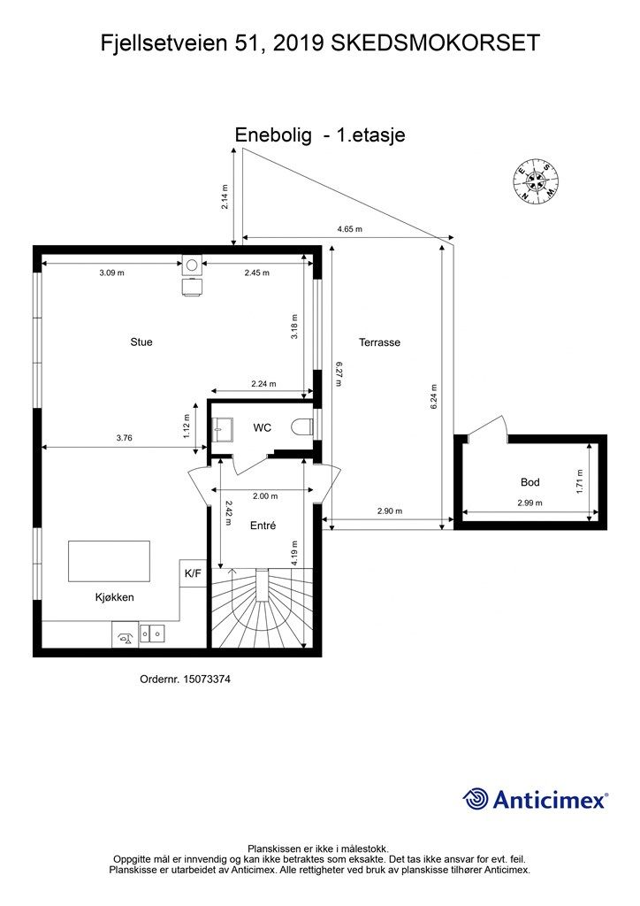 Plantegning-Enebolig - 1.etasje