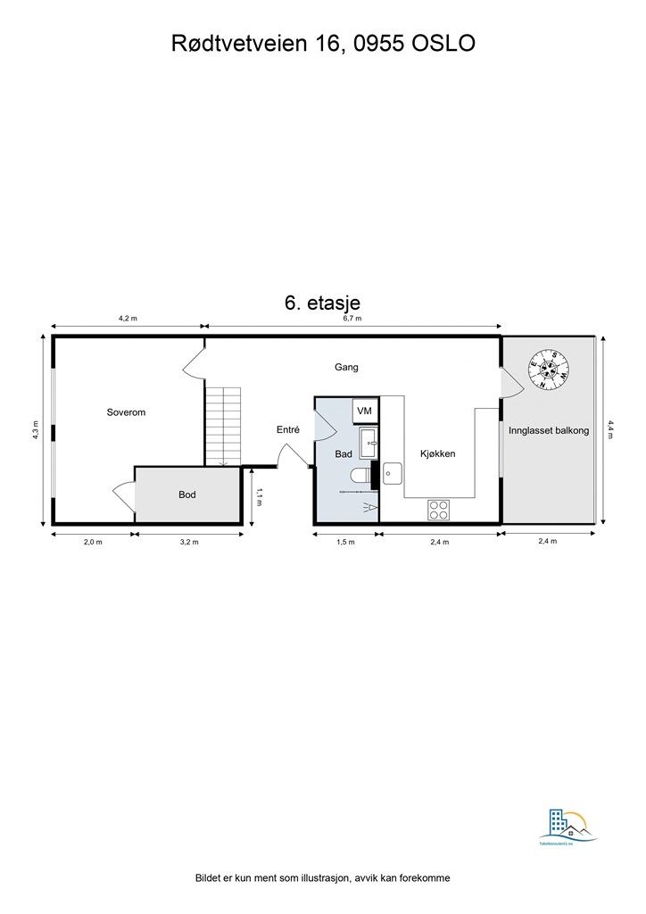 Plantegning 6. etasje.