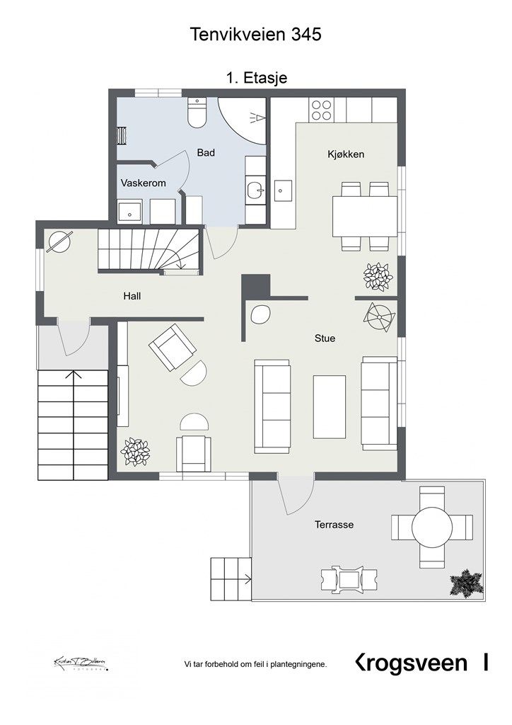 Planskisse 1. etasje. 