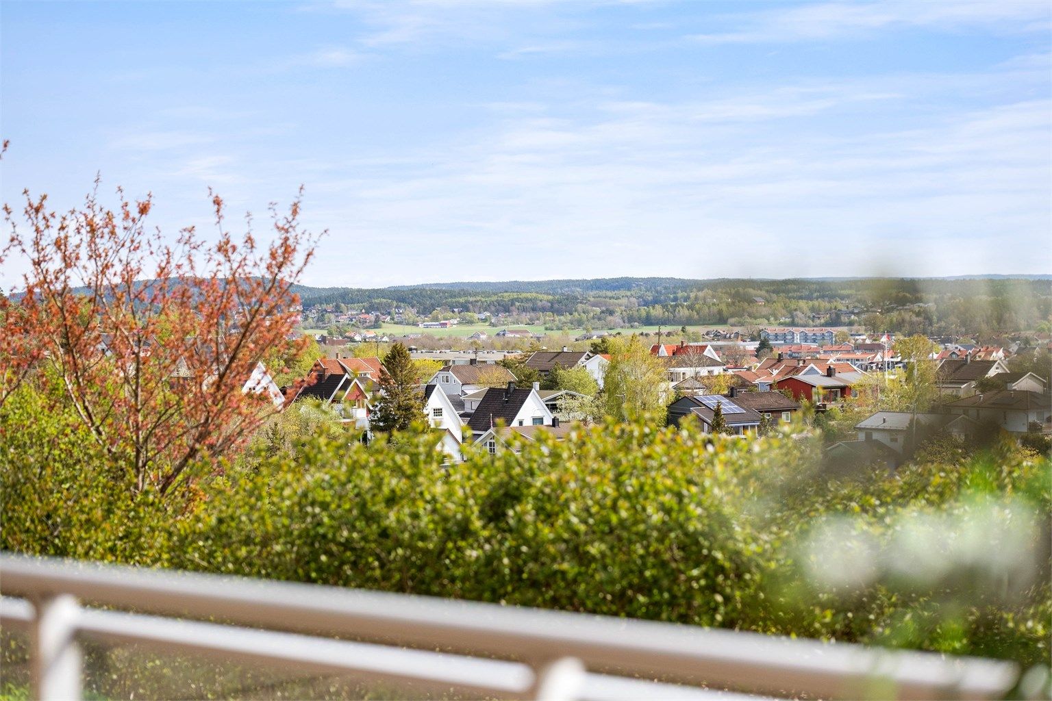 Fra de luftige omgivelsene i høyden på Kringsjå sees langstrakt utsikt overlandskapet på Østsiden.